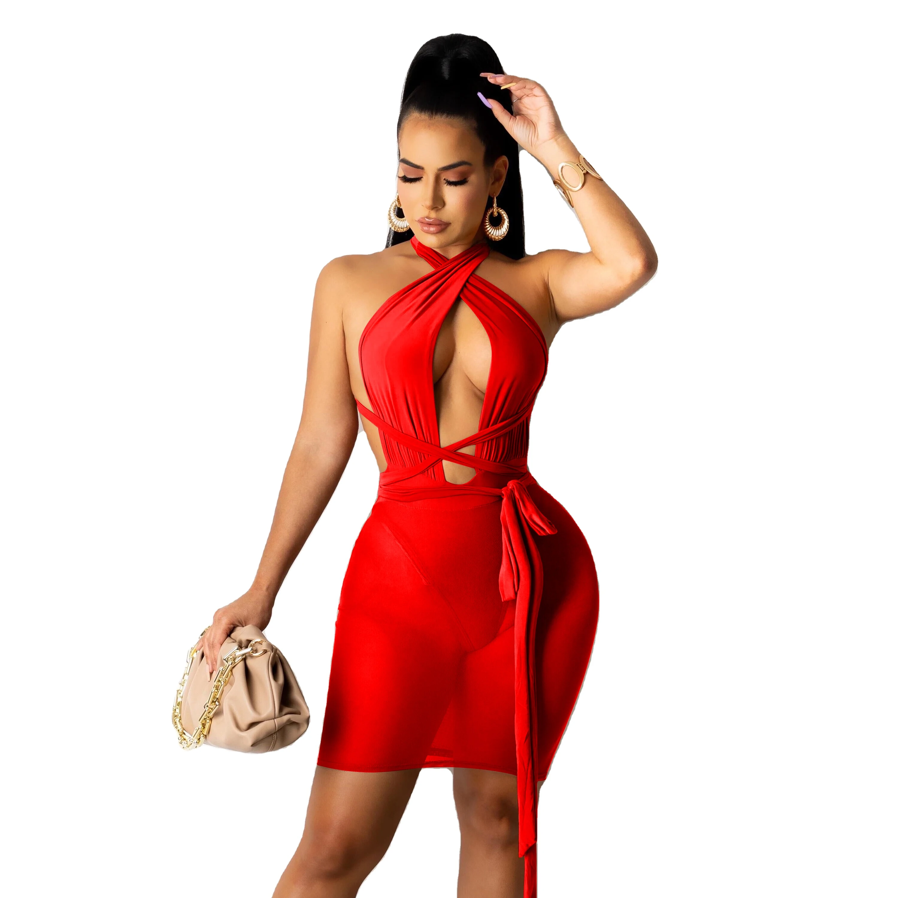 

YD-YZ1271 Women summer casual stylish Fashionable women clothing sexy solid color club dresses women clothing