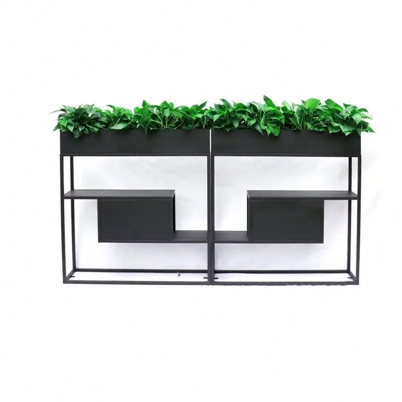 

custom black leisure metal flowerpot for restaurant decoration