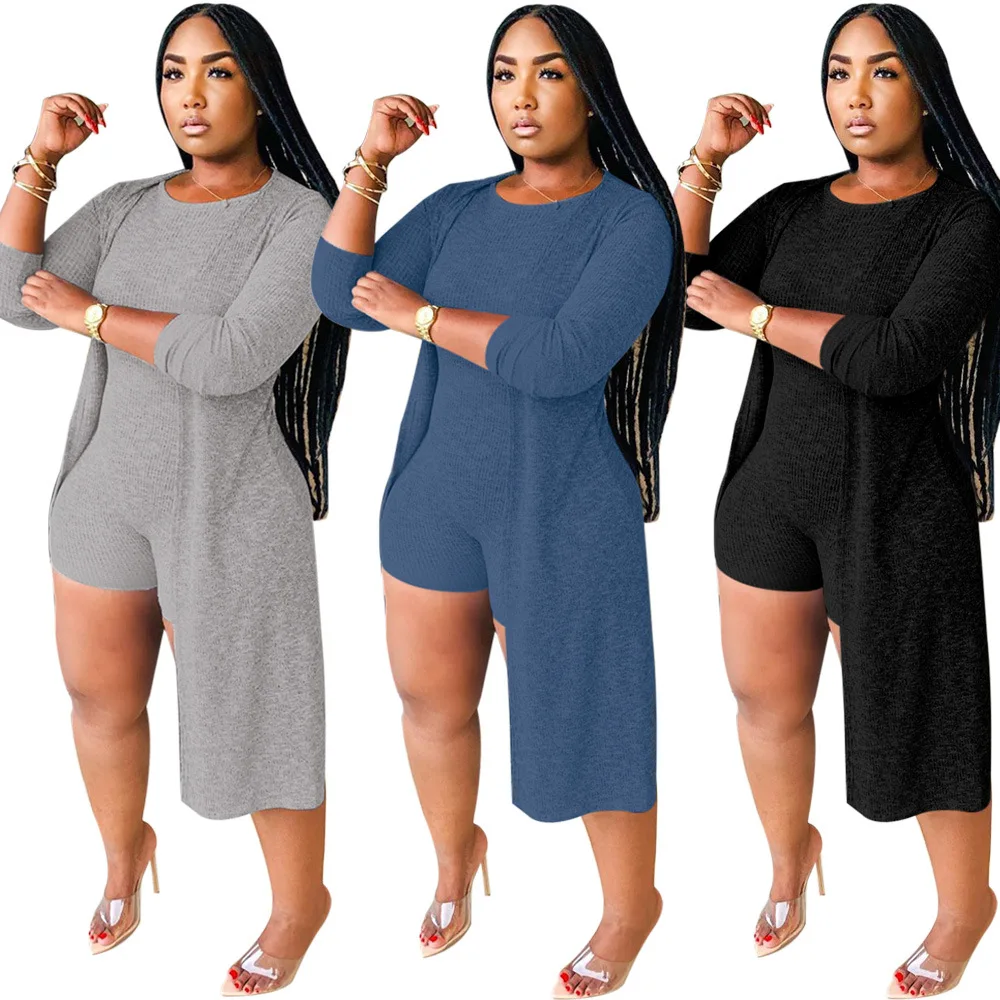 

MD-2082610 new arrivals 2020 women trendy jumpsuit and cover up two piece set