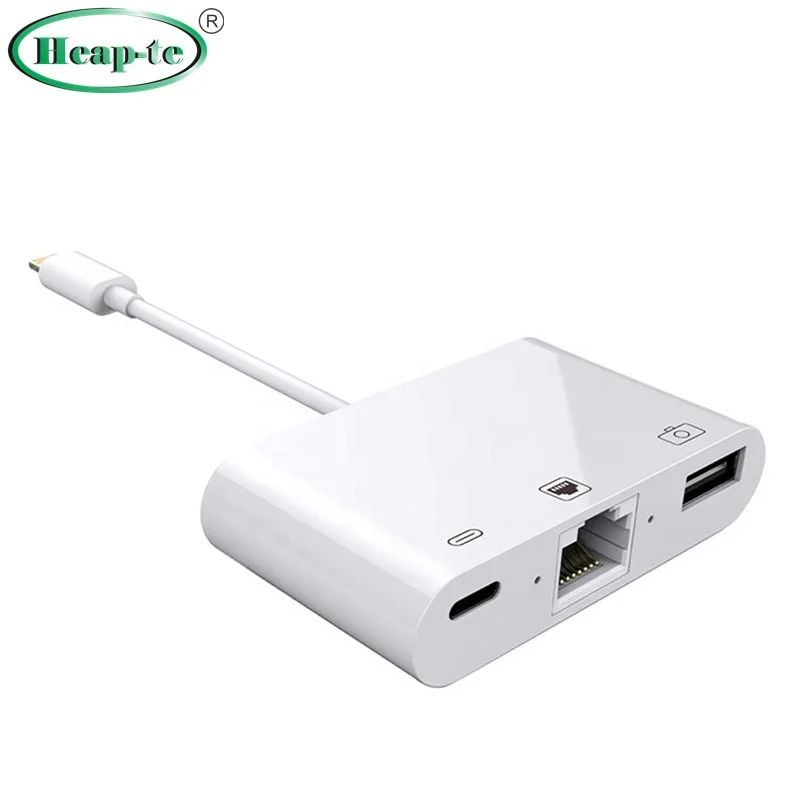 

For Apple Lightning to Ethernet camera Adapter 100Mbps, White