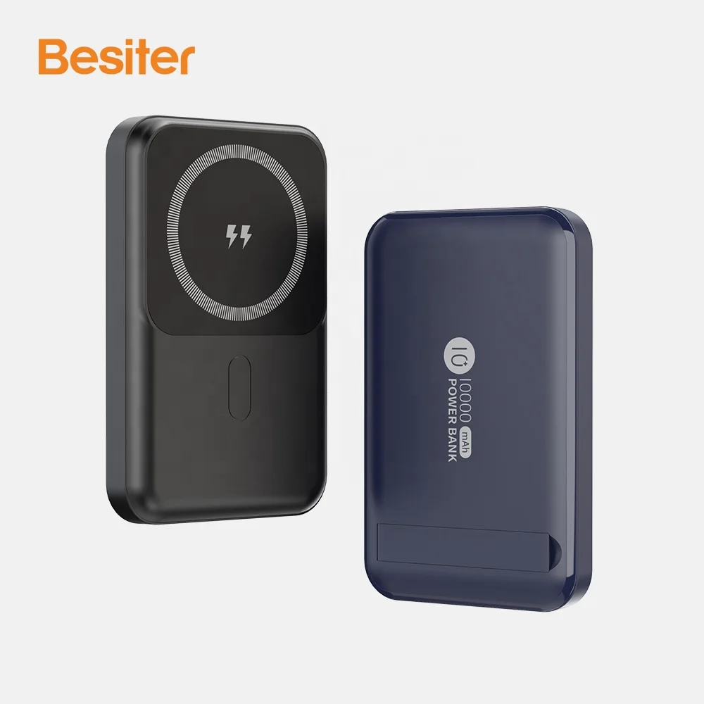 

2022 new slim 10000mah power bank + Magnetic wireless charger, Black,white