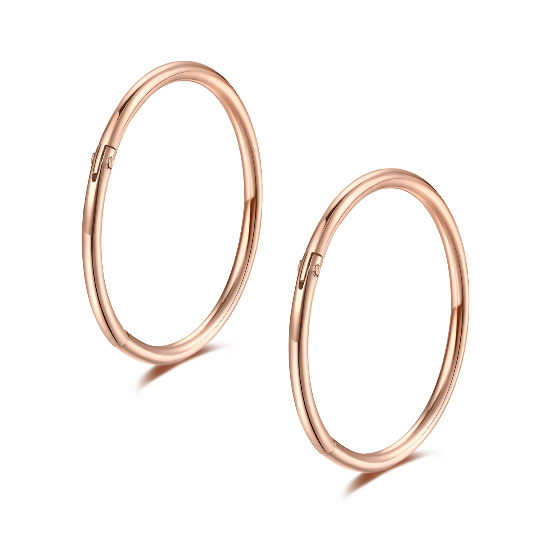 

Rose Gold Hinged 20g 18g 16g Nose Rings Hoops Septum Ring Clicker Cartilage Helix Hoop Earrings 6-16mm, Rose gold color