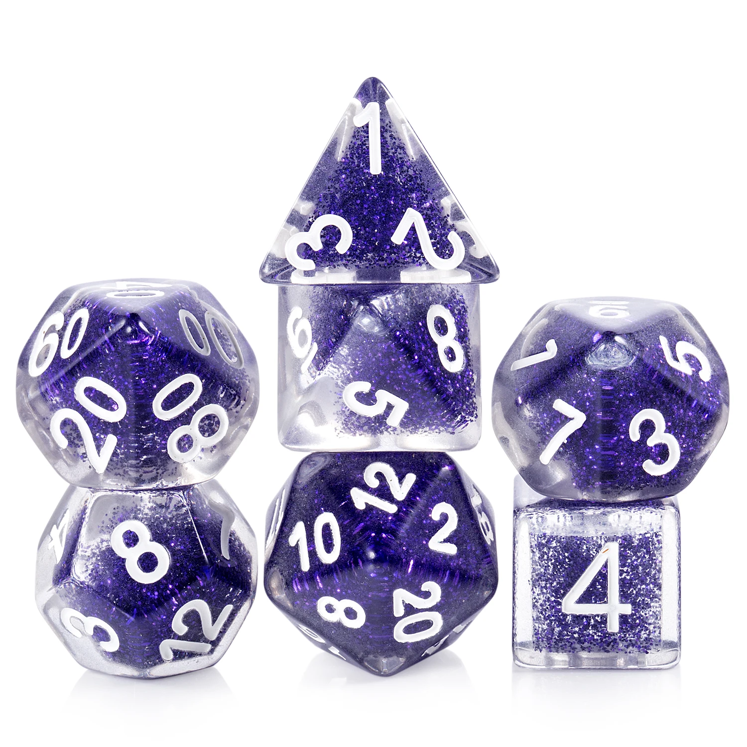 

Role Playing Games dice Dnd dice Resin dice, Purpleglitter inside