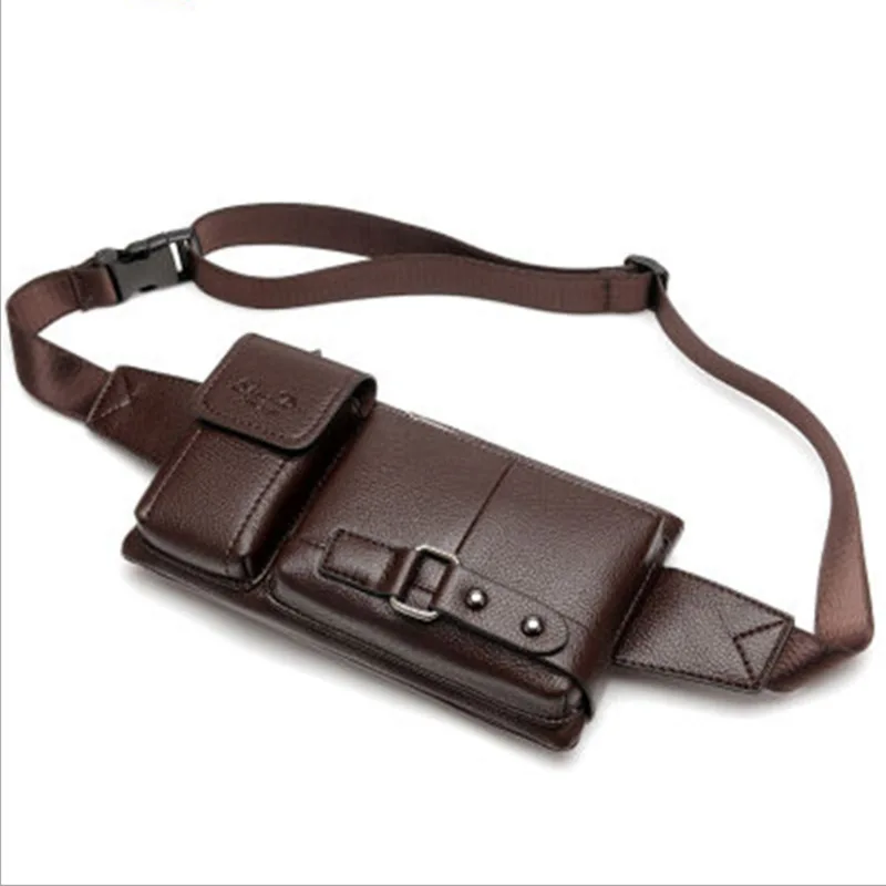 

Soft leather high quality waist bag for man fanny pack multifunctional designer chest bag, Multi colors
