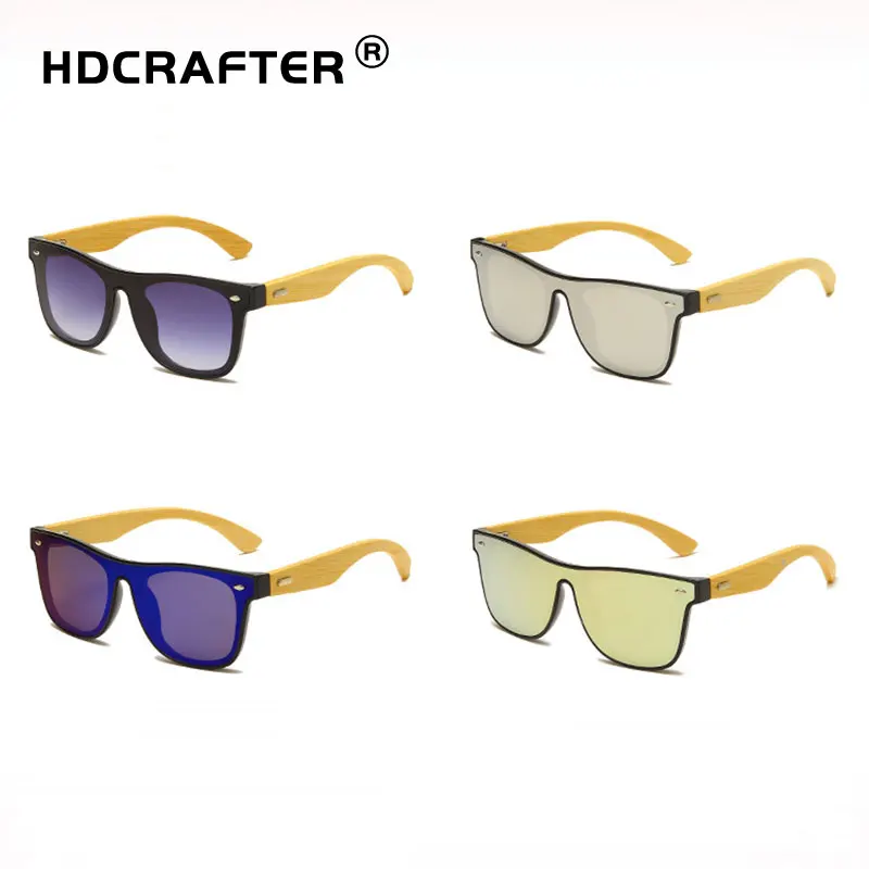 

HDCRAFTER New leisure bamboo leg oversized sunglasses UV400 protection outdoor leisure sunglasses Fashion Wear