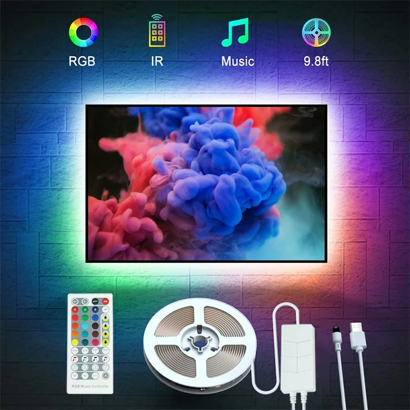 LED Strip Lights 5m Alexa Smart WiFi APP Control RGB Colour Changing Music Sync Strips Lights for Home Bedroom TV Party