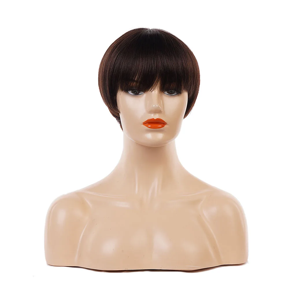 

Human Hair Soft Wholesale Cheap Light Swiss Restyle Style Technique brown wigs