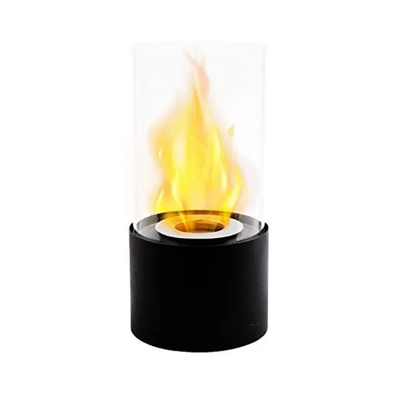 

RTS Stocks Indoor Portable Small Round Coffee Tabletop Fireplaces Top Table Floor Glass& Metal Gel Bio Ethanol Fireplace