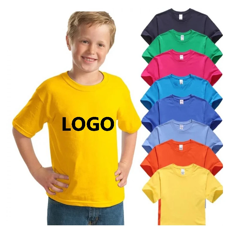 

2021 New Style Factory Direct Sales Pattern Logo Customization 100% Premium Cotton Casual Custom Young Boy's T-Shirts, As picture