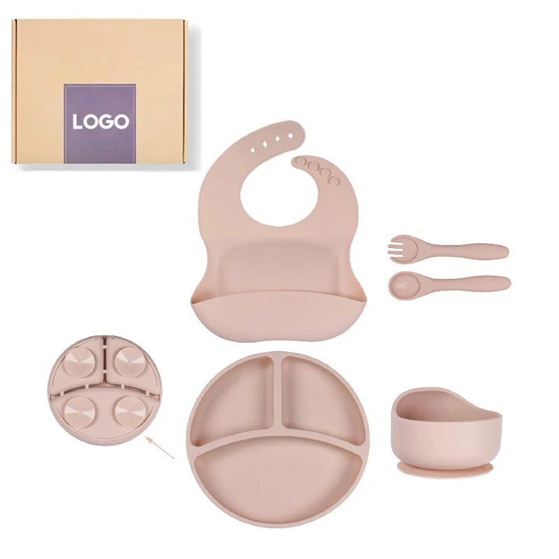 

Wholesale Silicone Baby Feeding Gift Box Set Dinner Supplies Silicone Bowl Baby Feeding Set Silicone Baby Feeding Set