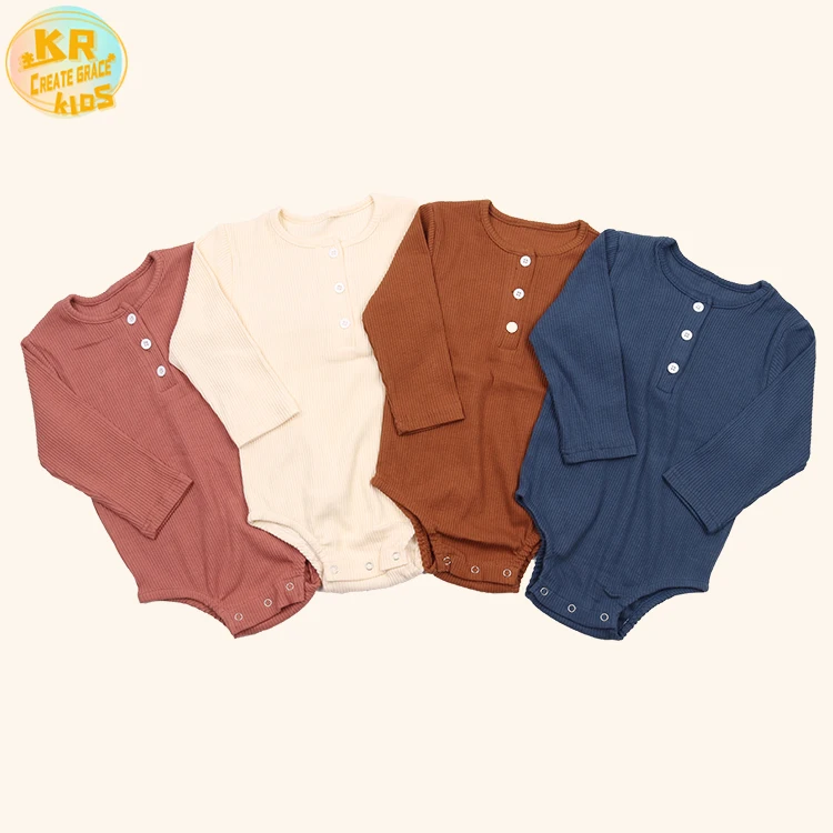 

Wholesale Baby Clothes Unisex Full Sleeve O-neck Kid Clothing Set Baby Girls' Rompers, Customized color