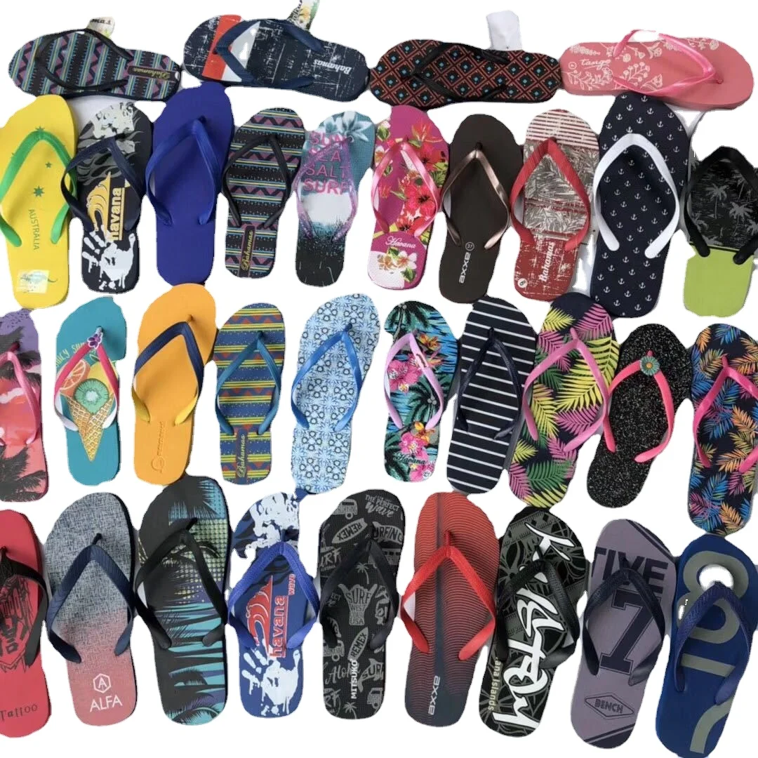 

Wholesale Summer PVC Slipper shoes stock Beach Flip flops stock shoe stock lots, Mix color