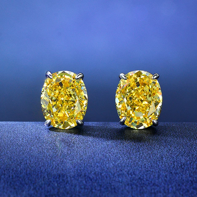 

Quality Trendy factory Manufacturer 925 Sterling silver crystal stone earring moissanite studs earrings