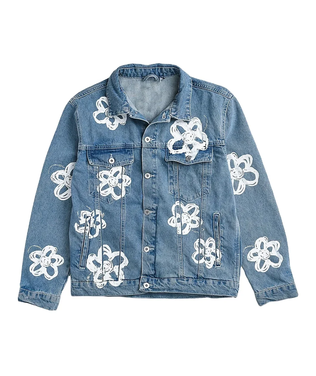 

2021 Manufacture Customize Design Women Denim Jacket With Print Cropped Denim Jacket Female womens denim jacket, Custom color