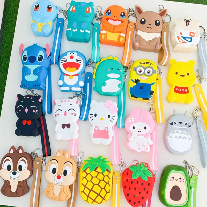 

Women Wallet Silicone Purse My Melody Kitty Mini Cute Earphone Box Cartoon Pokemon Stitch Zipper Money Pouch Portable Makeup Bag