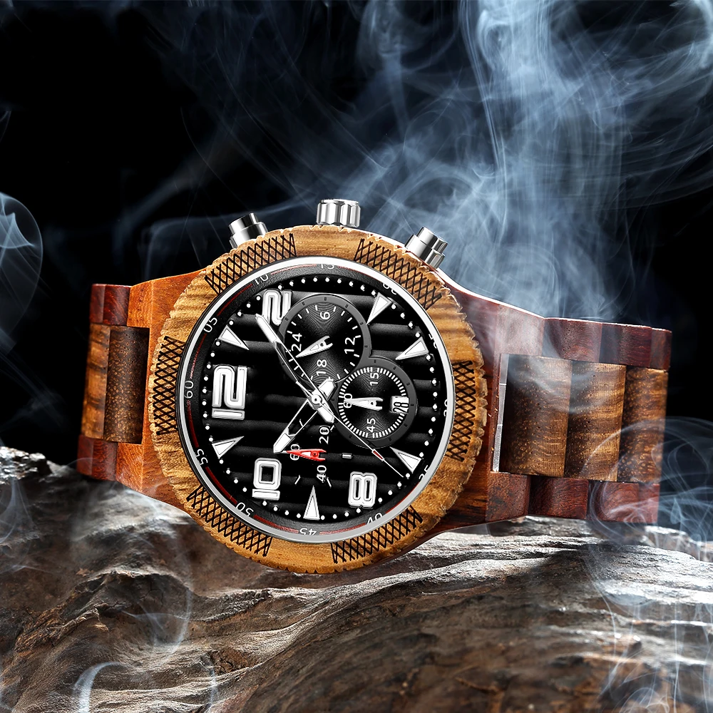 

WS039 Luxury Men Watches Multi-function Wood Watch dropshipping