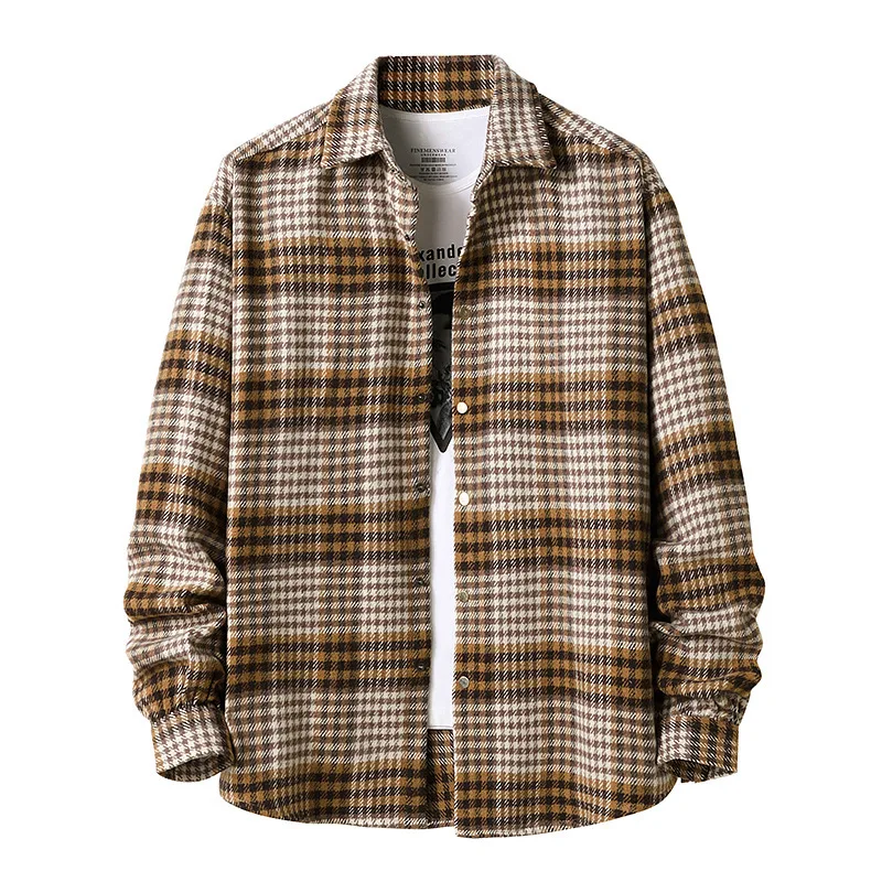 

Women flannel plaid shirt casual lady shirt women's top wholesale cotton plaid flannel tee oversized woman lapel shirt