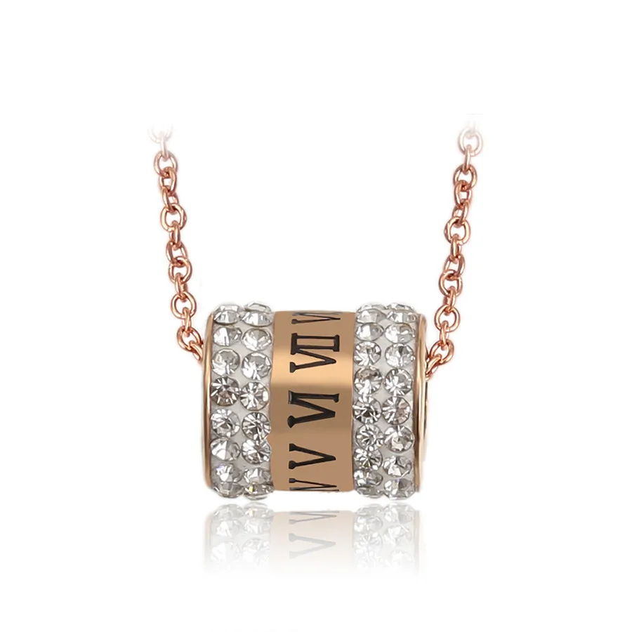 

A00573603 xuping jewelry Stainless Steel Xiaoman Waist Clavicle Chain Roman Numerals Diamond Necklace