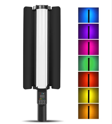 

Hot PULUZ 122 LEDs Photo Handheld Stick Light Full Color RGB Fill Light with Barndoor photographic lighting