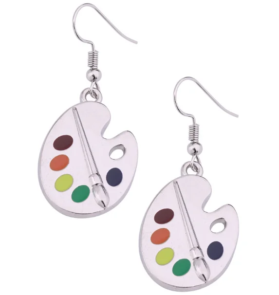 

New Christmas gift cartoon earrings marker paintwork creative earrings, Picture shows