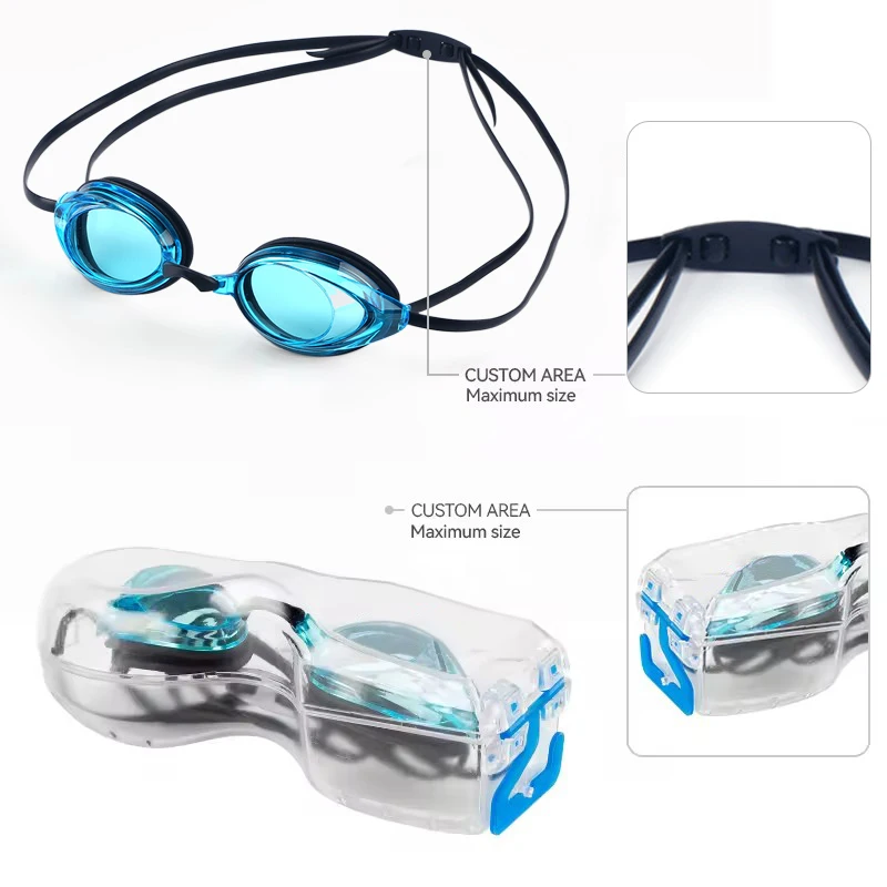 Custom logo Printing Advanced Competition Swim Goggles Waterproof High Definition Anti-fog Racing Swimming Goggles for Adult