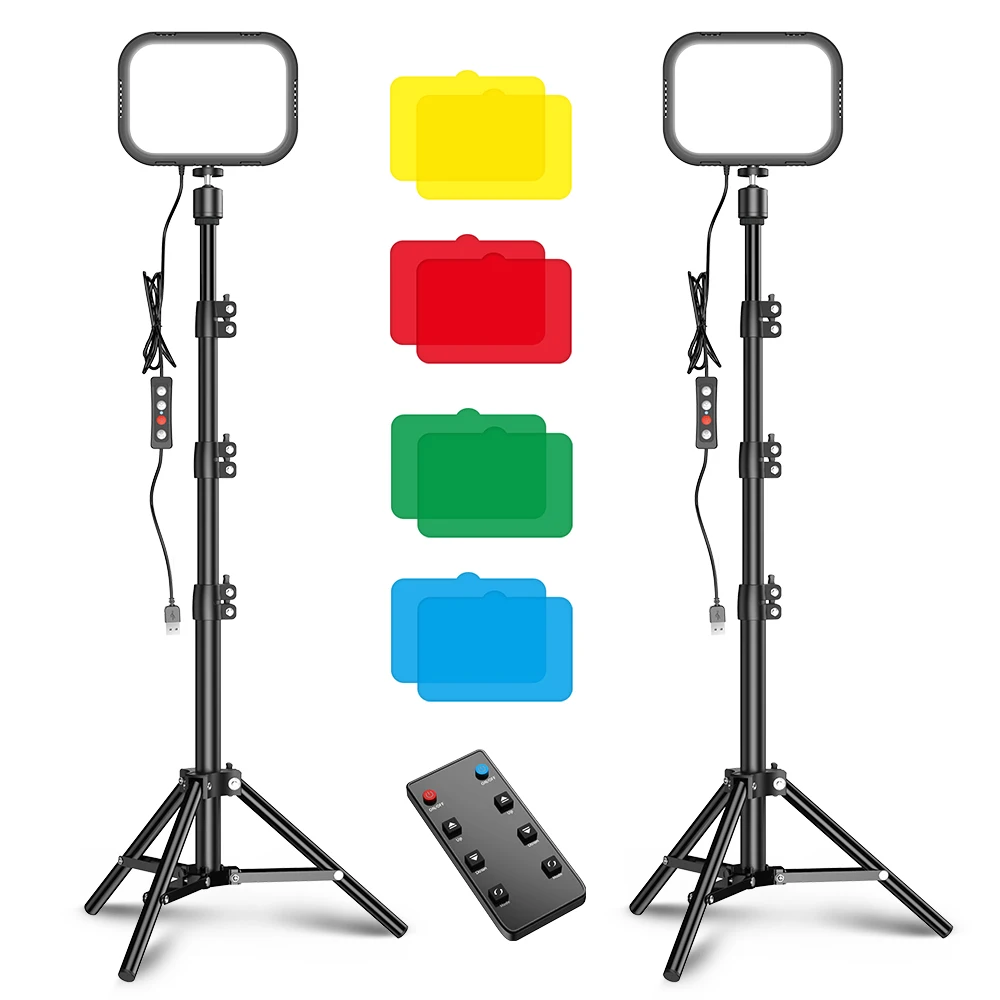 

Video Recording Conference YouTube Tabletop Shooting USB LED Fill Lights Dimmable 5600K 2 Pack Photography Lighting