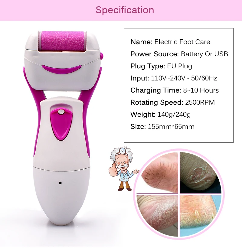 

Top Sell Electric Pedicure Tools Foot Care Tool Pedicura Smooth Machine Callu Remover Foot File Feet Heel Skin Hard Dry Dead, Blue/pink