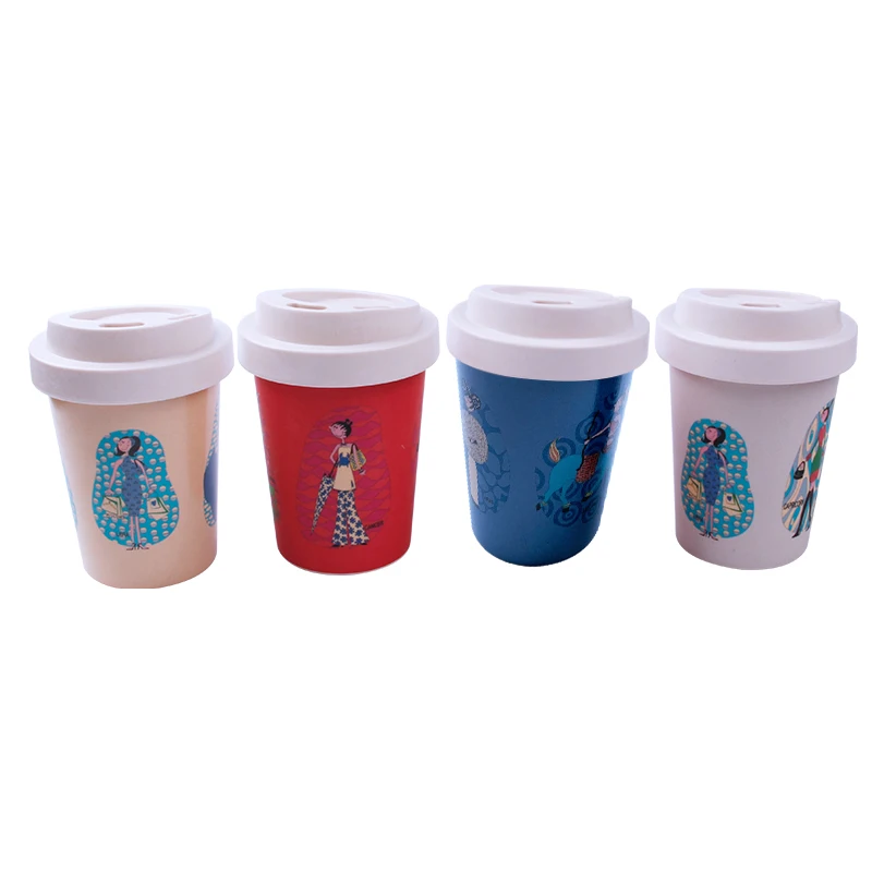 

Mikenda 250/350/450/700ml Reusable Portable Travel Bamboo Fiber Coffee Tea Mug Cup, Any pantone color