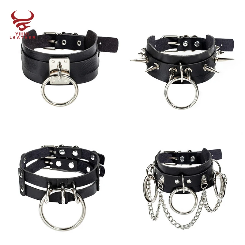 

Sexy punk Choker Collar leather choker cosplay Goth jewelry women necklace Harajuku accessories goth belt, As shown in the figure