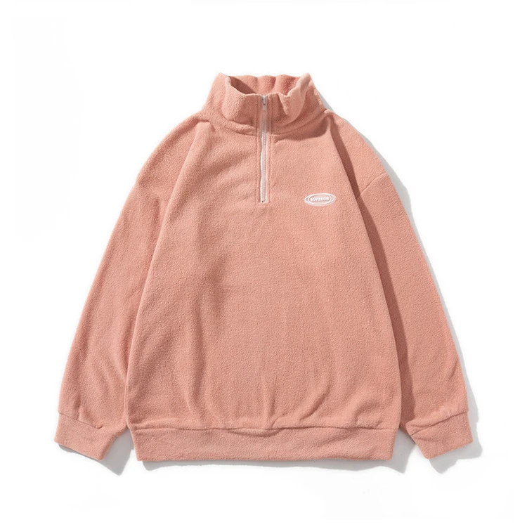 

New style Half Zip polar fleece Sweatshirt Fall Winter Hoodies Loose Fit polar fleece jacket, Picture shows