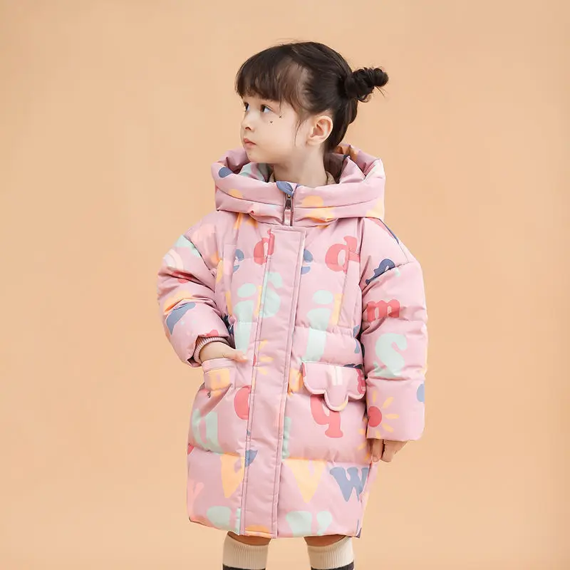 

Wholesale 2021 Winter New kids Clothing Long Parka Baby Girl Coat Snowsuit Outerwear boys Hooded Overcoat Jackets For girls