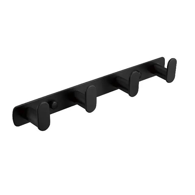 

Hot Sale Quality stainless steel hook row kitchen Hook behind the door wall toilet bathroom coat hook, Black