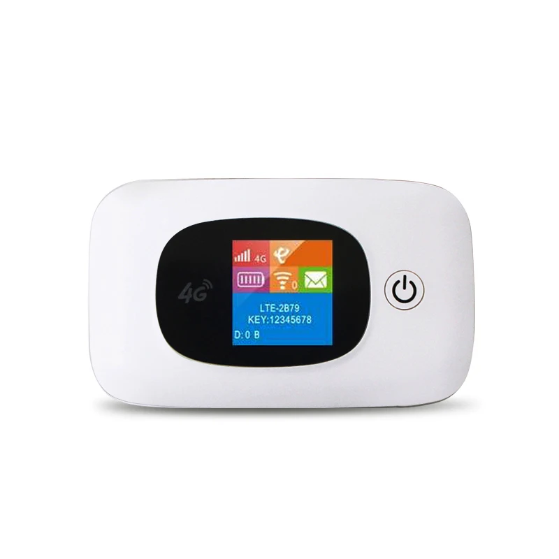 

4G LTE WiFi Pocket wireless mini hotspot 2400Mah Router 4G Wireless Mobile Mifis removable wifi, White