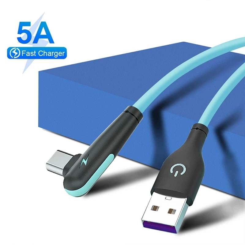 

L Shape Mobile Phone Use Fast Charger Usb Cable Ladekabel 90 Degree, Blue pink red yellow green