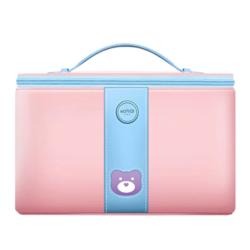 

Foldable Portable UVC Light Sterilization Box for Feeding Bottle Mobile Phone Bag Disinfection Composite Bag PU Leather PVC, Pink , blue and grey