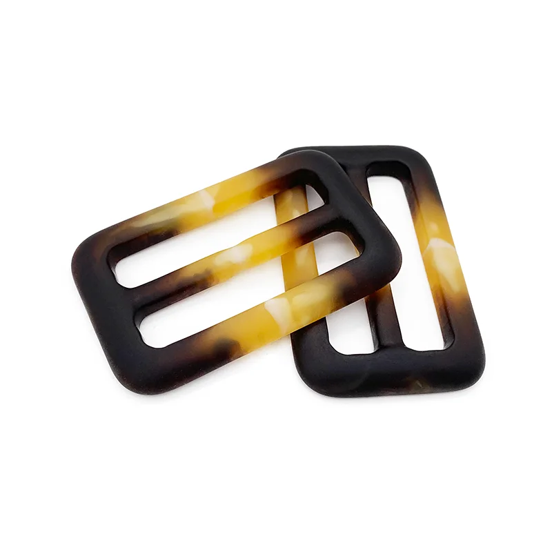 
Factory direct wholesale high quality design rectangular round resin buckle coat decoration 