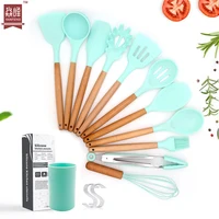

Amazon kitchenware 11pcs cooking tools with natural wood handle