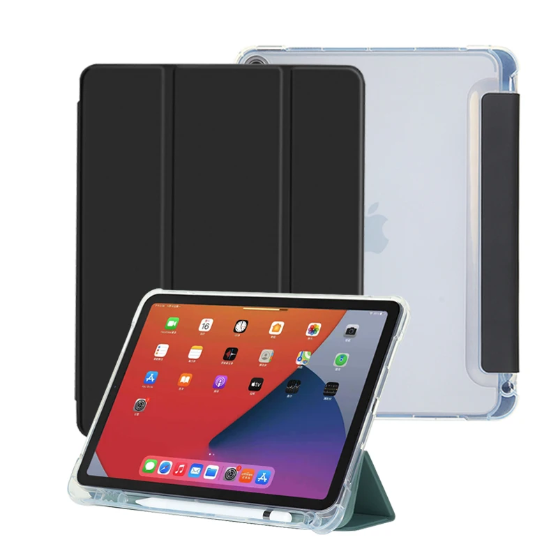 

Shockproof PU leather smart cover transparent case for iPad 10.9 Air 4