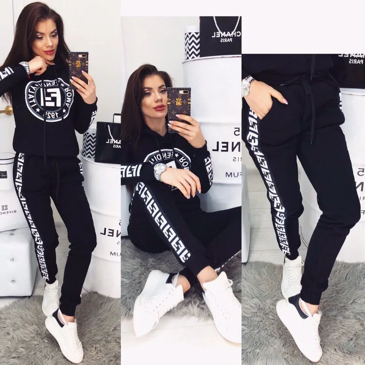 

2020 autumn casual women's clothing letter pattern printing casual suit autumn long-sleeved sportswear