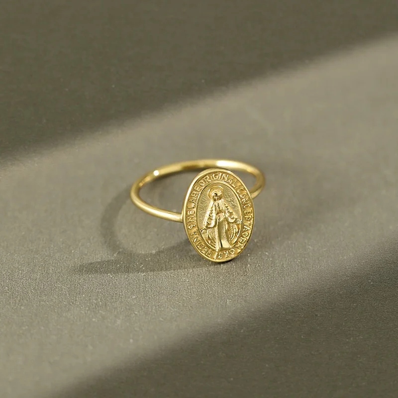 

NewSR112 Gold Virgin Mary fashion 925 silver jewelry new ring