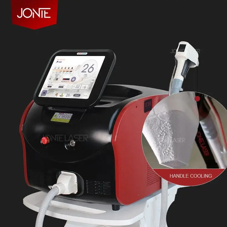 

Jontelaser Portable 808/810nm Laser Diode Hair Removal Equipment 755 diode laser hair removal instrument, Black white red
