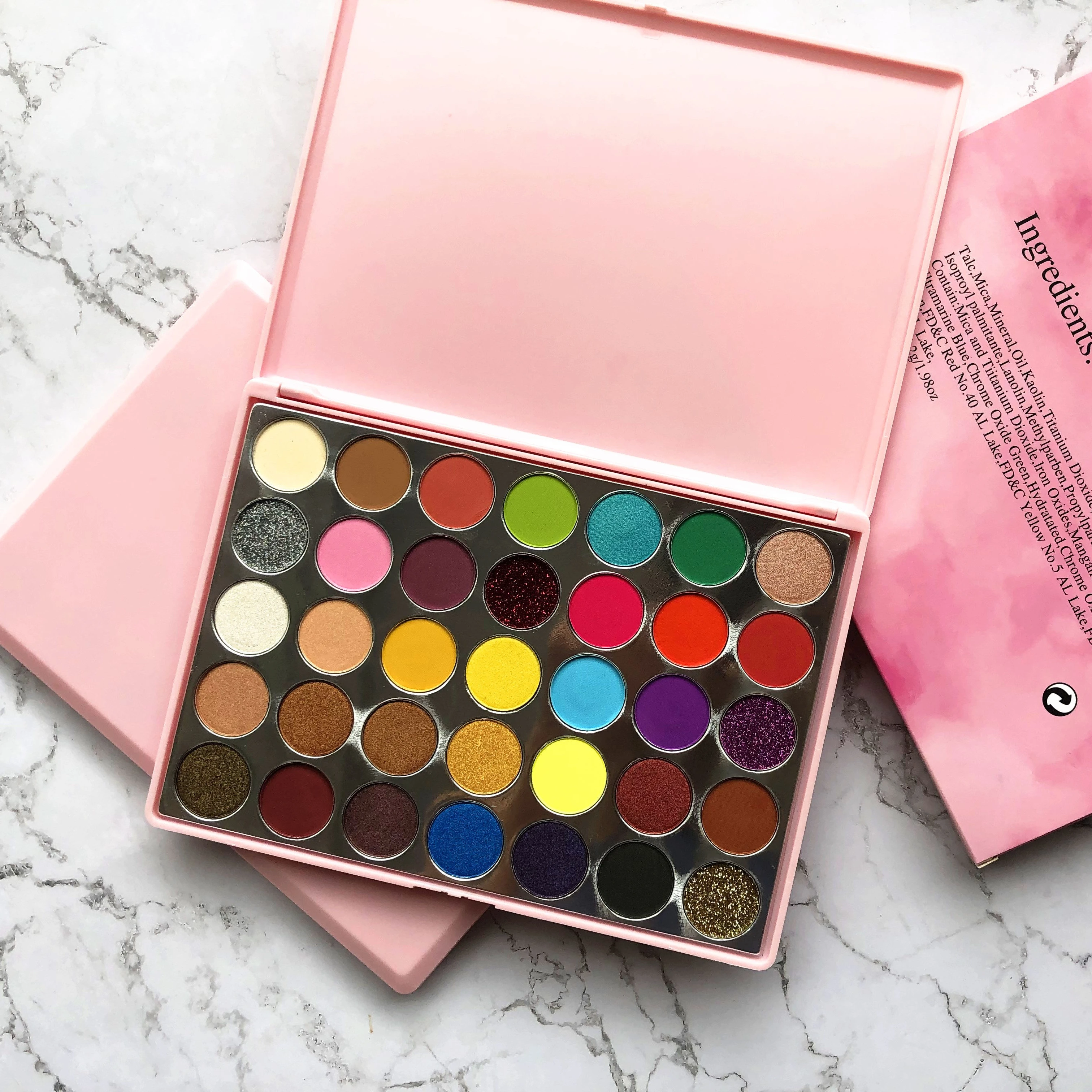 

Professional eyeshadow palette high pigmented vegan 35 Color cosmetics makeup eyeshadow Palette custom logo, 35 colors