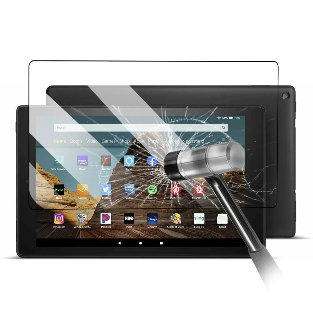 

9H Pad Tempered Glass Screen Protector For Amazon Fire HD 10 Plus 2021 panzerglas, Hd transparent