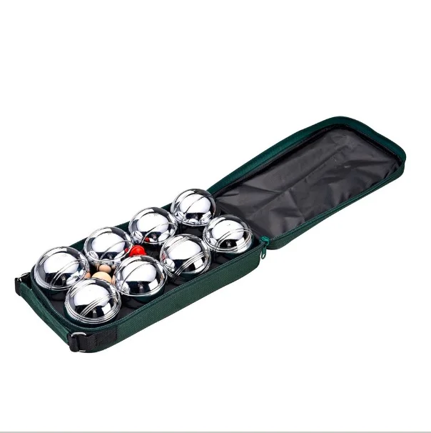 

boule de petanque with 8 ball in Aluminum case, Silver