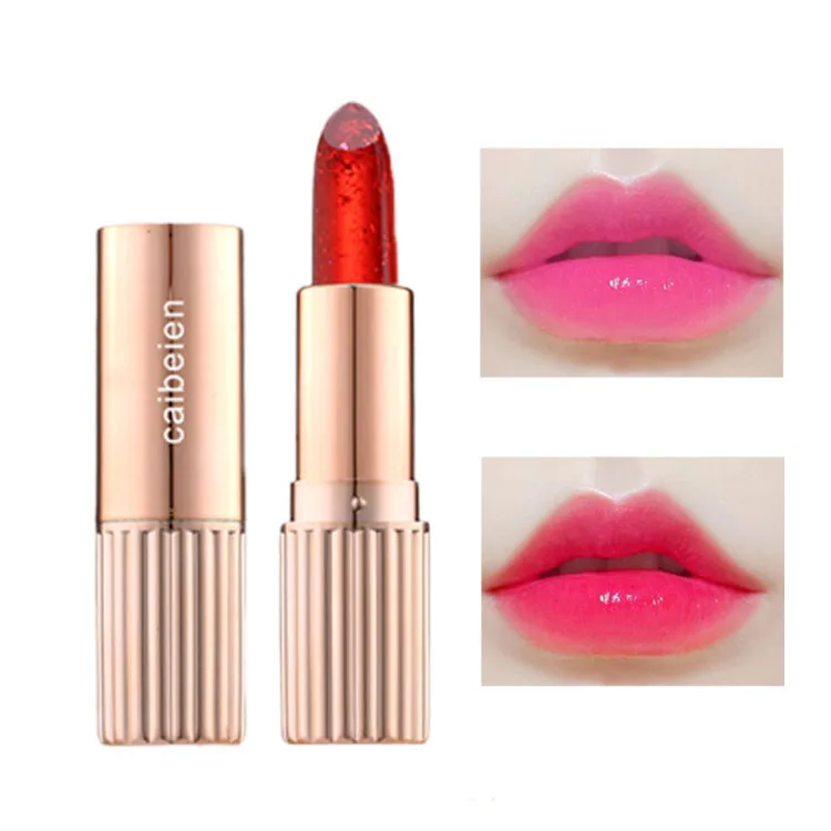 

Private label jelly lipstick long lasting transparent color changing Lipstick, 5 colors