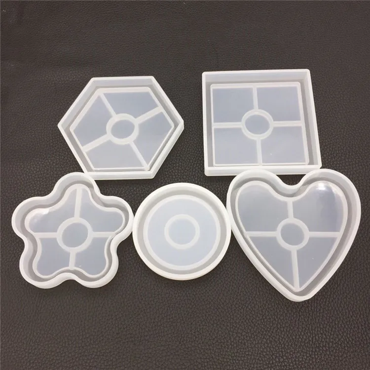 

Y049 Cup Pads coaster silicone Mold for Resin Epoxy Casting Molds DYI heart craft Making, White