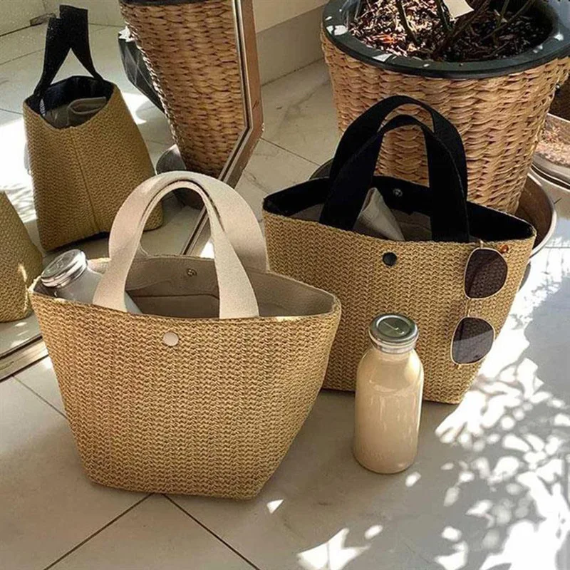 

2021 fashion straw beach bag Fashion bags Casual handbag, 2colors