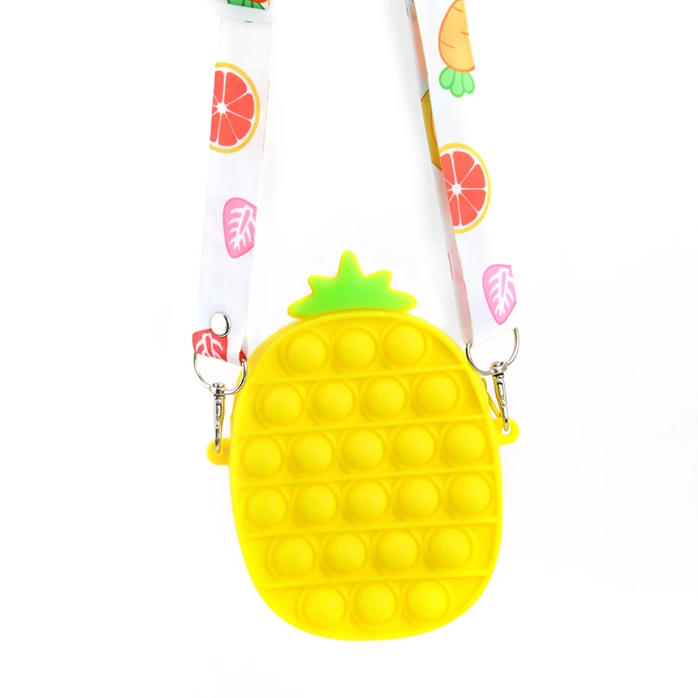 

Pineapple Fidget Unicorn Messenger Bag Push Bubble Antistress Children Toy, As show