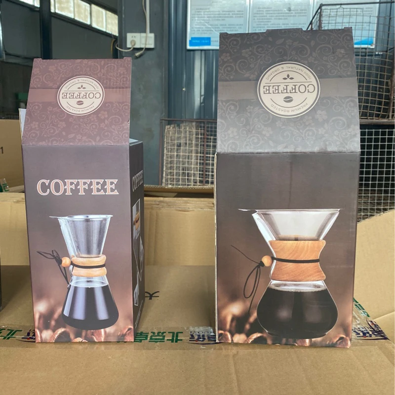 

600ml 800ml Handblown Clear Borosilicate Glass Coffee Maker Glass Coffee Pot