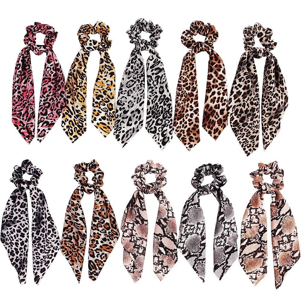 

free shipping leopard print scrunchies sets